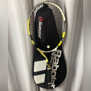 BABOLAT aero pure drive tennis racket with bag.